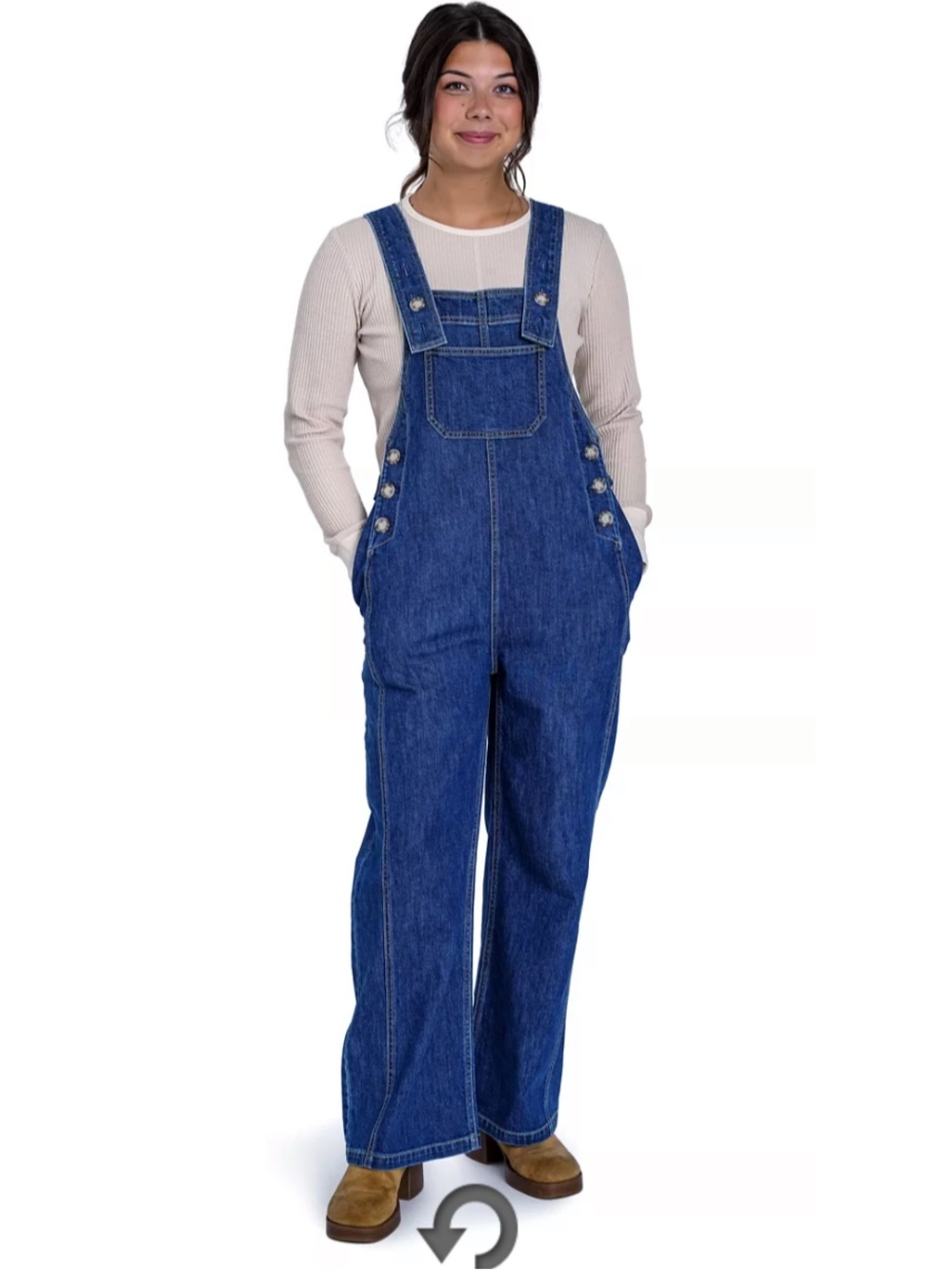 Molly Yeh tractor supply overalls womens XL  16 18 Dark blue Wash Denim Jean nwt